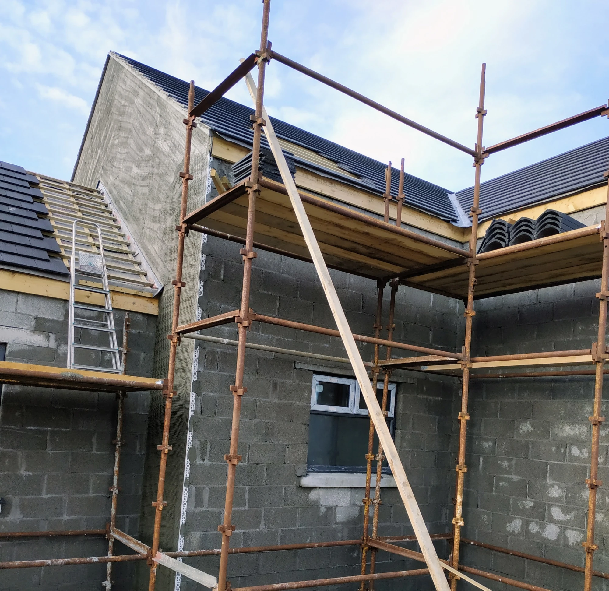 Roof construction on site in Co. Mayo